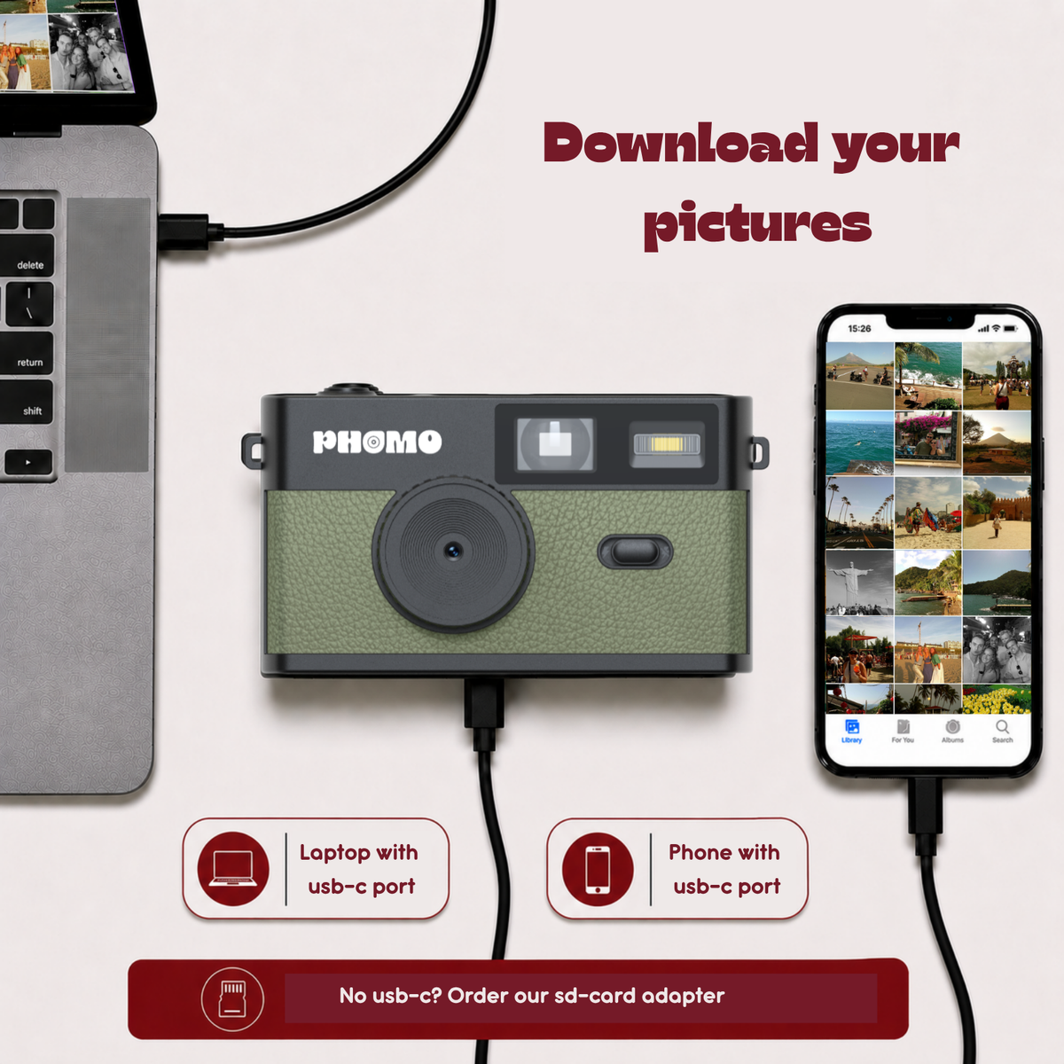 Phomo Camera Olive Green