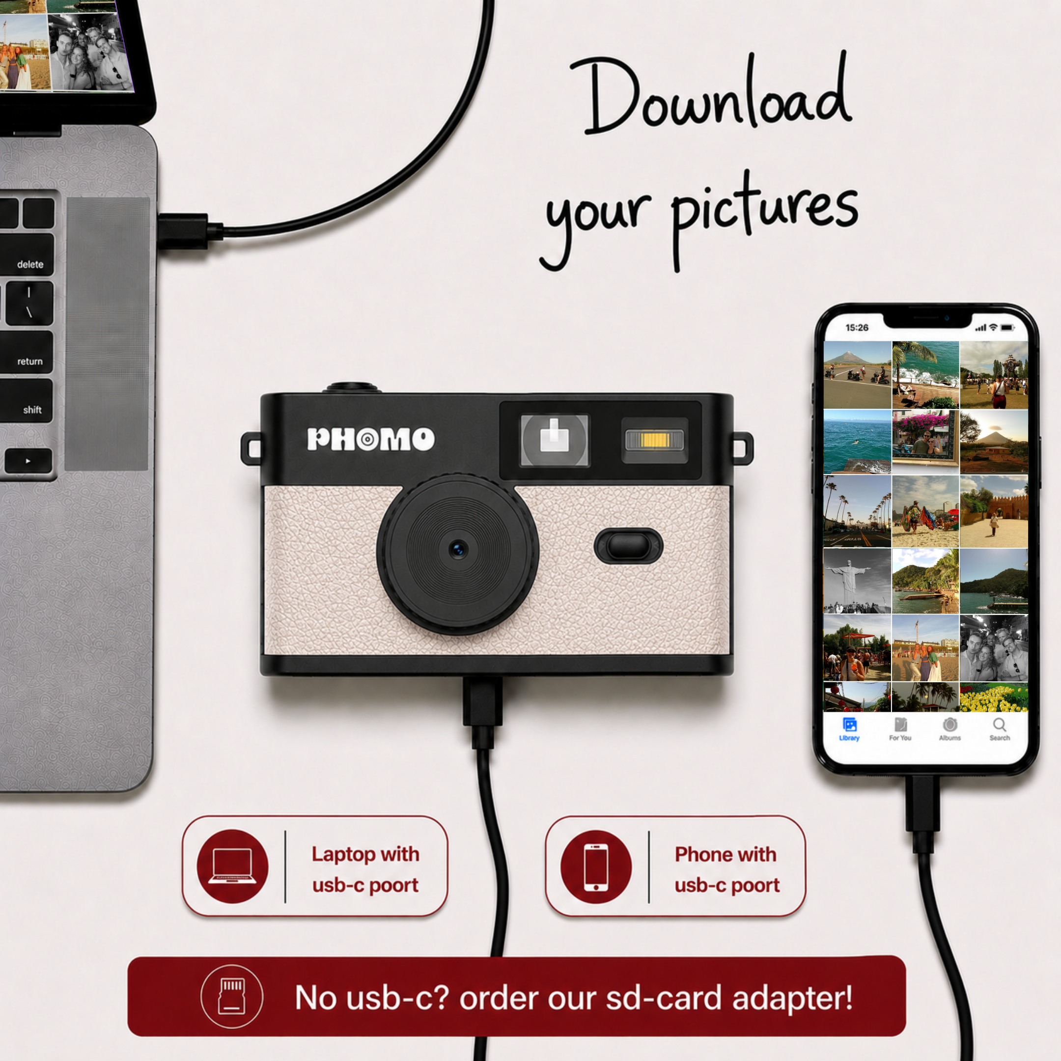 Phomo camera beige